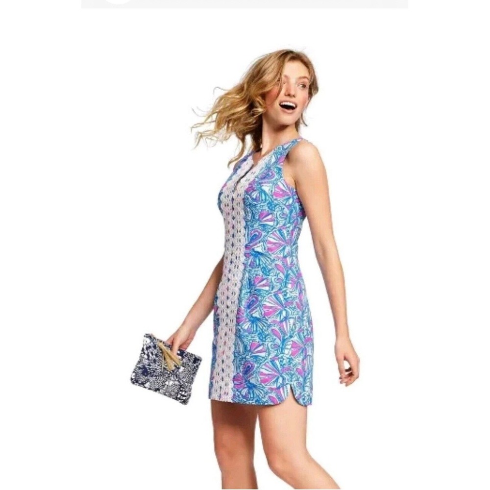 Lilly Pulitzer for Target 20th Anniversary Collection Blue Pink Shift Dress sz 4